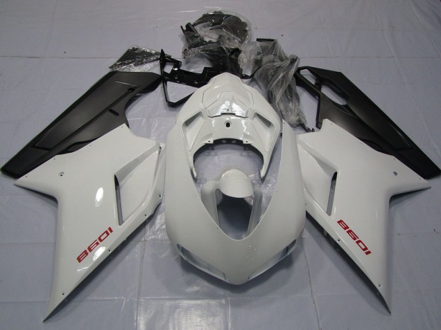 Rot Weiß & Matt Schwarz 2007-2014 Ducati 848 1098 1198 Motorrad Verkleidungen