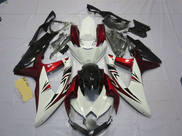 Rot Weiß Schwarz 2008-2010 GSXR 600-750 Motorrad Verkleidungen