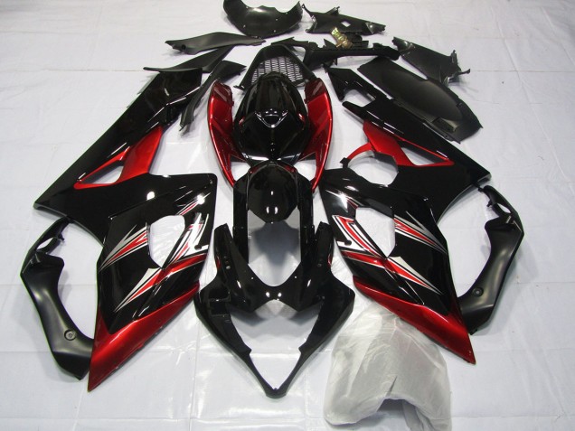 Rot & Schwarz Flare 2005-2006 GSXR 1000 Motorrad Verkleidungen