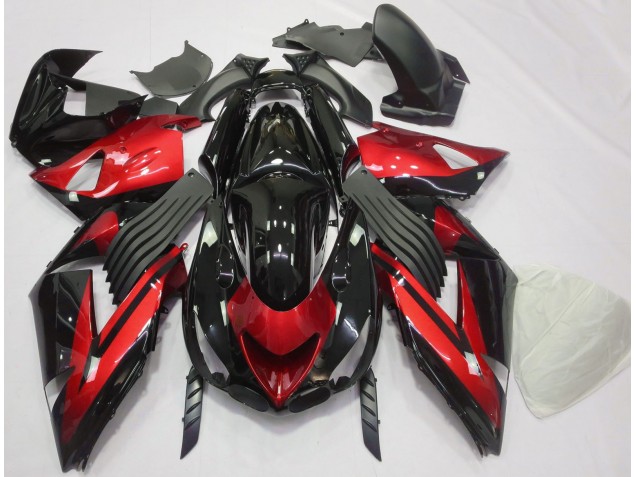 Rot & Schwarz Glänzend Schlicht 2006-2011 ZX14R Motorrad Verkleidungen Rot & Schwarz Glänzend Schlicht 2006-2011 ZX14R Motorrad Verkleidungen