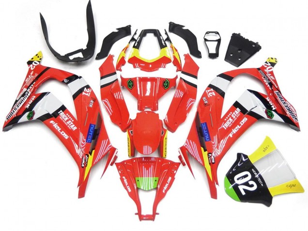 Rot & Schwarz Mit Weiß 2016-2019 ZX10R Motorrad Verkleidungen Rot & Schwarz Mit Weiß 2016-2019 ZX10R Motorrad Verkleidungen