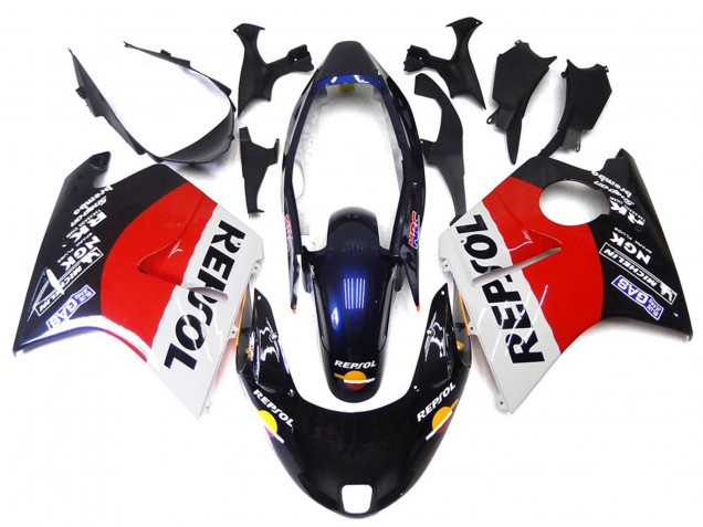 Rot Schwarz & Weiß Repsol 1996-2007 CBR1100XX Motorrad Verkleidungen