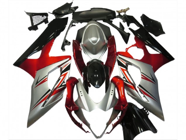 Rot & Silber 2005-2006 GSXR 1000 Motorrad Verkleidungen
