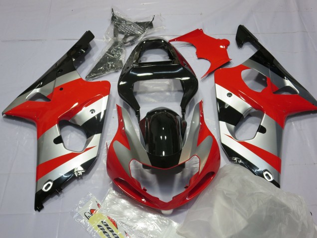 Rot-Silber & Schwarz 2000-2002 GSXR 1000 Motorrad Verkleidungen