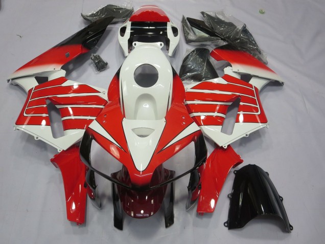 Rot & Weißer Breiter Streifen 2005-2006 CBR600RR Motorrad Verkleidungen