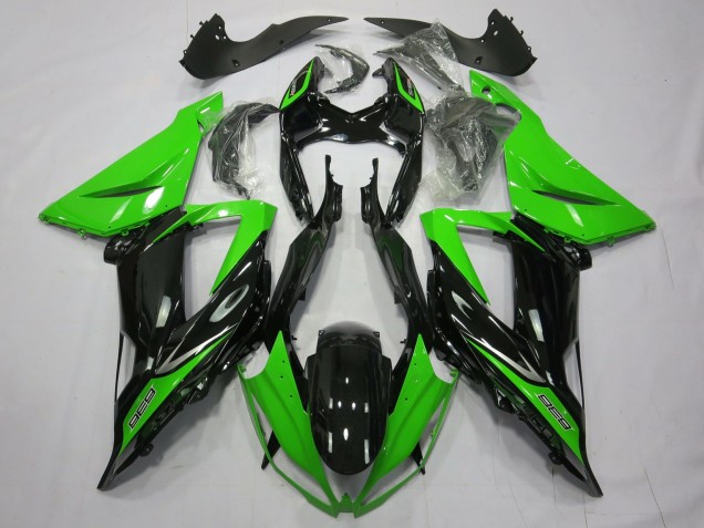 Schlichte Glänzend Schwarz Grün 2013-2018 ZX6R Motorrad Verkleidungen Schlichte Glänzend Schwarz Grün 2013-2018 ZX6R Motorrad Verkleidungen