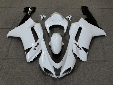 Schlichte Weißes Glanzdesign 2007-2008 ZX6R Motorrad Verkleidungen