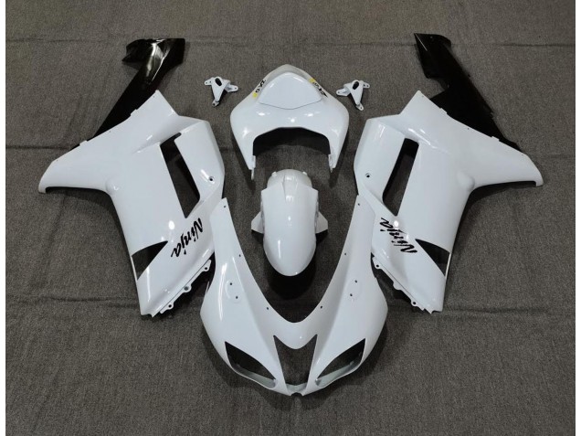 Schlichte Weißes Glanzdesign 2007-2008 ZX6R Motorrad Verkleidungen