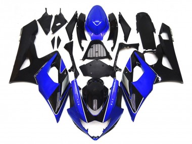 Schwarz & Blau Glänzend Mit Silber 2005-2006 GSXR 1000 Motorrad Verkleidungen