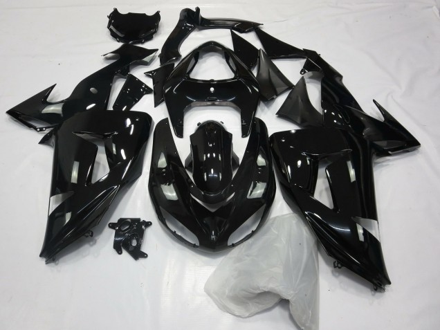 Schwarz-Einfarbig Glänzend 2006-2007 ZX10R Motorrad Verkleidungen