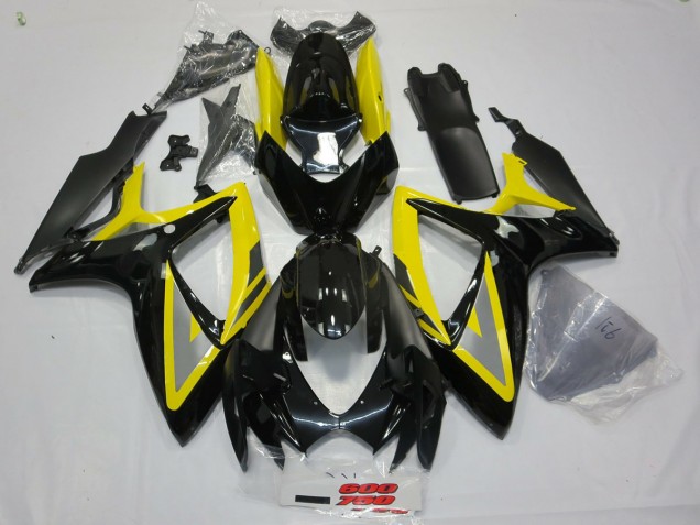 Schwarz & Gelb 2006-2007 GSXR 600-750 Motorrad Verkleidungen