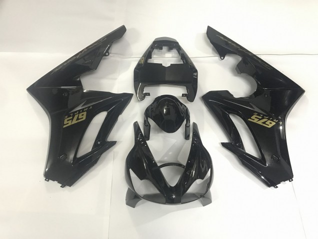 Schwarz Glänzend & Gold 2009-2012 Daytona 675 Motorrad Verkleidungen
