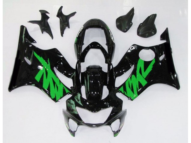 Schwarz Glänzend & Grün 1999-2000 CBR600 F4 Motorrad Verkleidungen