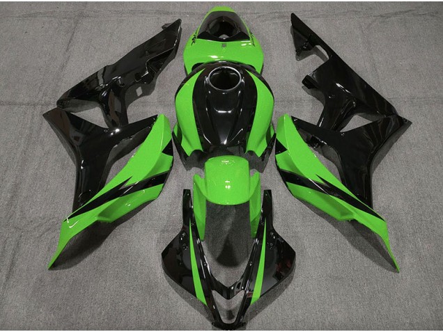 Schwarz Glänzend & Grün 2007-2008 CBR600RR Motorrad Verkleidungen