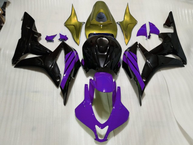 Schwarz Glänzend & Lila Mit Goldenen Akzenten 2007-2008 CBR600RR Motorrad Verkleidungen