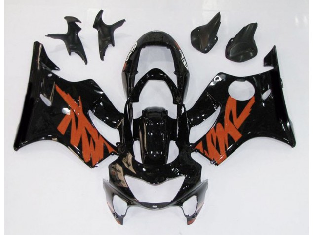 Schwarz Glänzend & Orange 1999-2000 CBR600 F4 Motorrad Verkleidungen