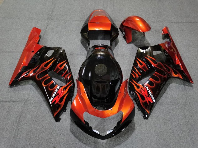 Schwarz Glänzend & Orange 2001-2003 GSXR 600-750 Motorrad Verkleidungen
