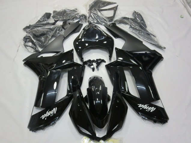 Schwarz Glänzend Weißer Aufkleber 2007-2008 ZX6R Motorrad Verkleidungen Schwarz Glänzend Weißer Aufkleber 2007-2008 ZX6R Motorrad Verkleidungen