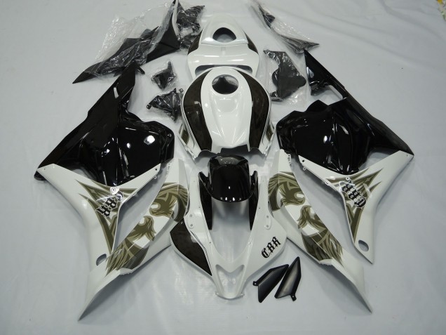 Schwarz Gold & Weiß 2009-2012 CBR600RR Motorrad Verkleidungen