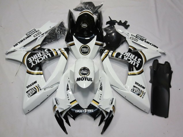 Schwarz Weiß Lucky Strike 2006-2007 GSXR 600-750 Motorrad Verkleidungen