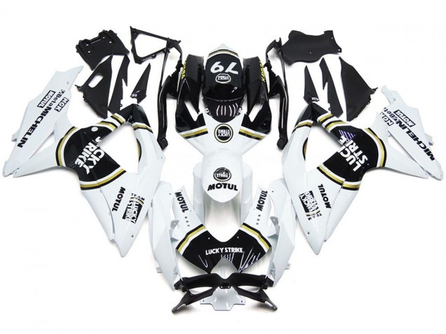 Schwarz Lucky Strike 79 2008-2010 GSXR 600-750 Motorrad Verkleidungen