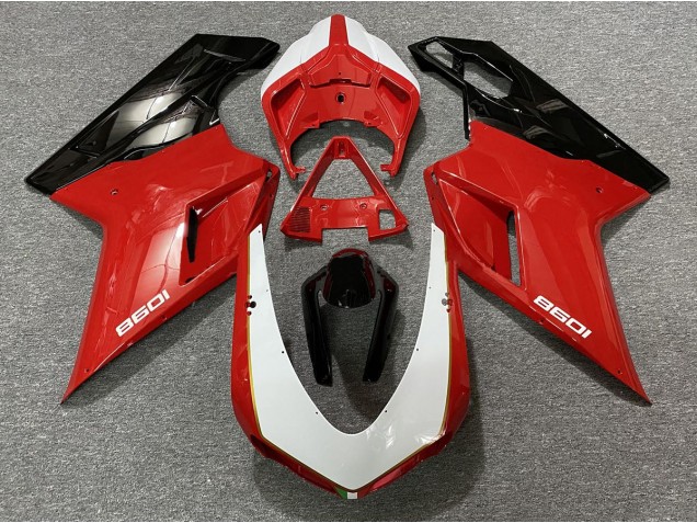 Schwarz Silber 2007-2014 Ducati 848 1098 1198 Motorrad Verkleidungen