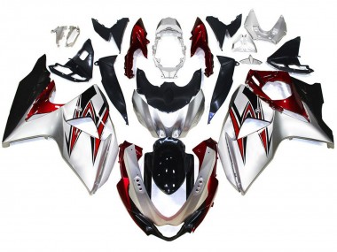 Silber Mit Roten Akzenten 2009-2016 GSXR 1000 Motorrad Verkleidungen