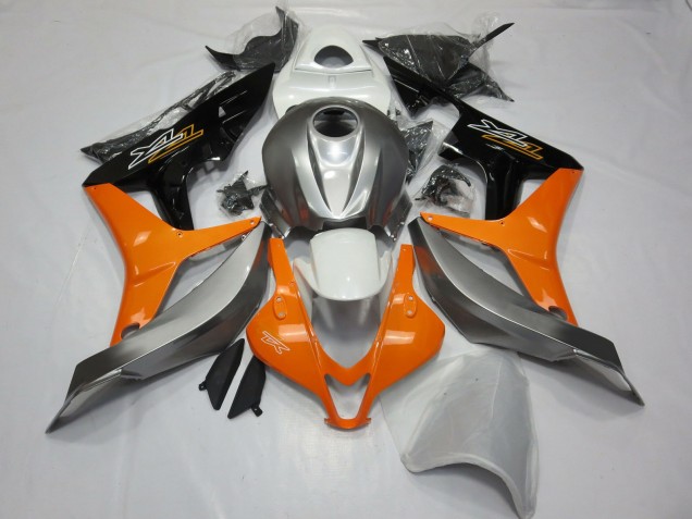 Silber Weiß & Orange 2007-2008 CBR600RR Motorrad Verkleidungen