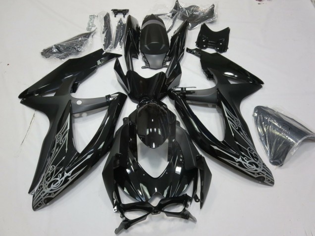 Silber & Schwarz 2008-2010 GSXR 600-750 Motorrad Verkleidungen