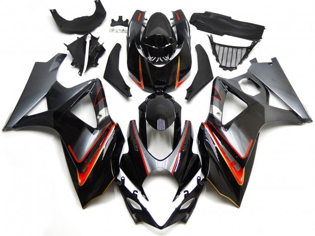 Silber & Schwarz Mit Rot 2007-2008 GSXR 1000 Motorrad Verkleidungen Silber & Schwarz Mit Rot 2007-2008 GSXR 1000 Motorrad Verkleidungen