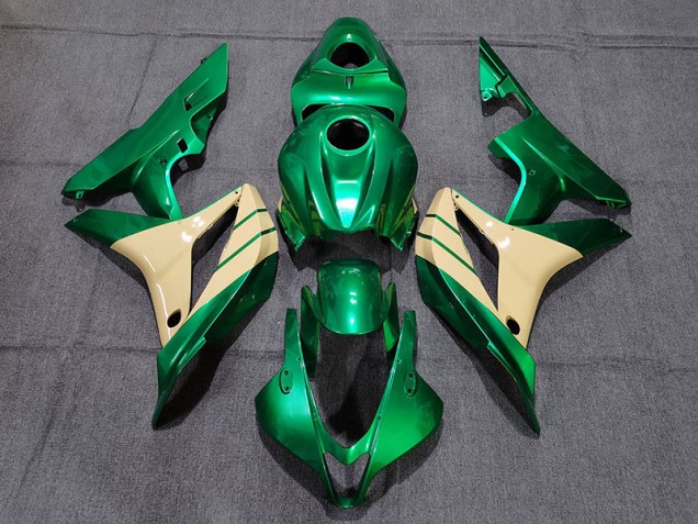 Smaragdgrün & Hellbraun 2007-2008 CBR600RR Motorrad Verkleidungen