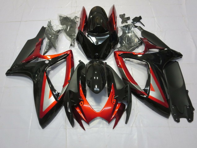 Tiefrot Schwarz 2006-2007 GSXR 600-750 Motorrad Verkleidungen