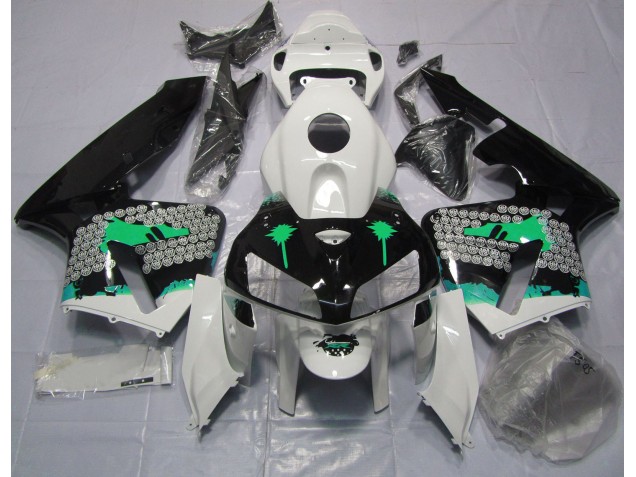 Türkisspritzer Auf Glänzendem Schwarz 2005-2006 CBR600RR Motorrad Verkleidungen Türkisspritzer Auf Glänzendem Schwarz 2005-2006 CBR600RR Motorrad Verkleidungen